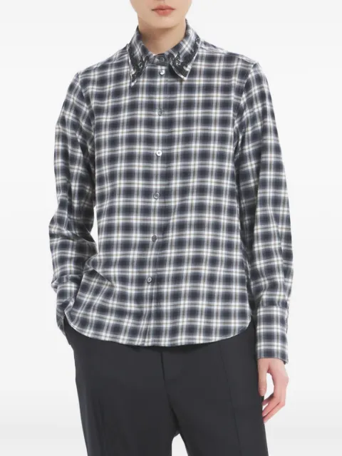 Barena checked embellished collar shirt Grey CAD53342793