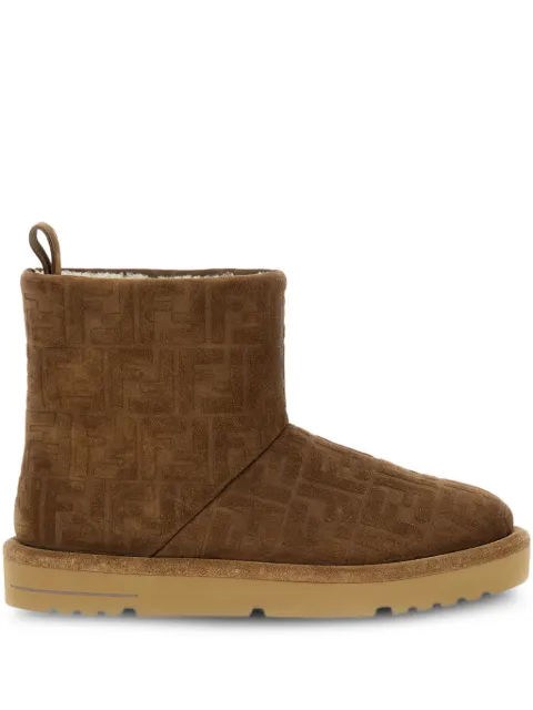FENDI embossed-FF ankle boots Brown 7U1822ASA1