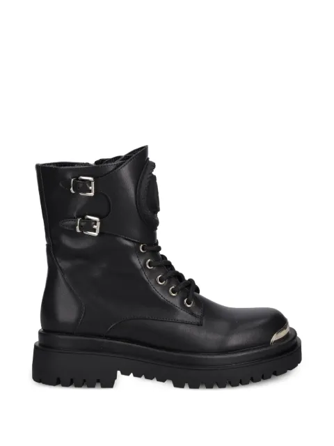 Just Cavalli buckle-detail lace-up combat boots Black 79RA3S92ZSD48899