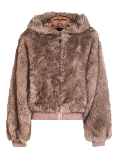 LOU ANDREA hooded jacket Brown SAB254LUW5MATSILVER