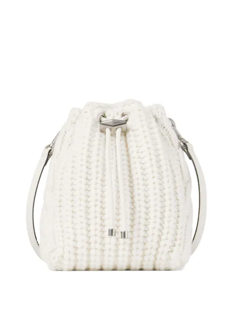 Jimmy Choo mini Cinch knitted mini bag White BONBONBCKTNSMNZMA