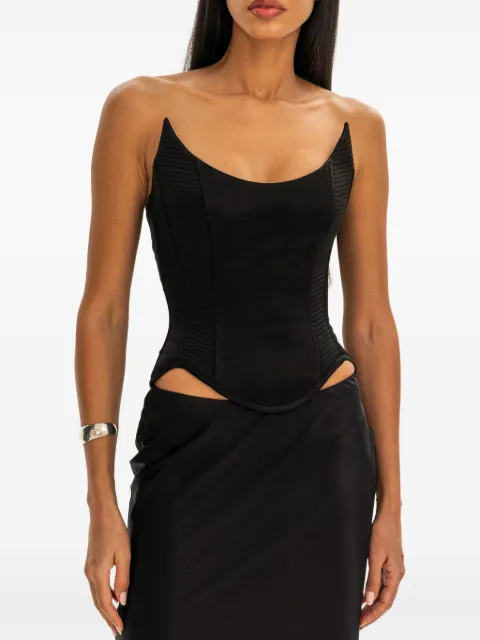 MOOS STUDIO velvet edge corset Black MOOS403