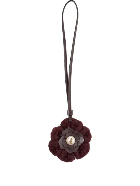 Jimmy Choo knitted flower charm Brown KNITTEDFLOWERCHARMXYG