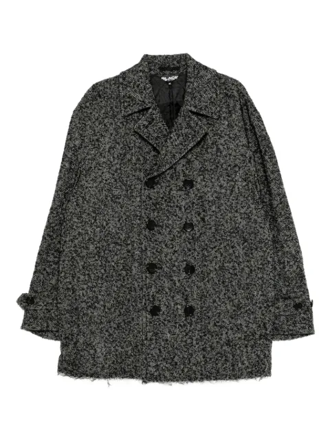 Black Comme Des Garçons herringbone double-breasted coat Black 1PC001