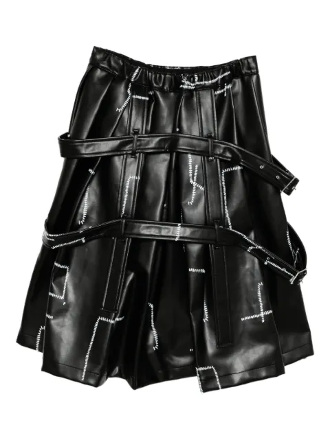 Black Comme Des Garçons stitch detail-printed skirt Black 1PS001052