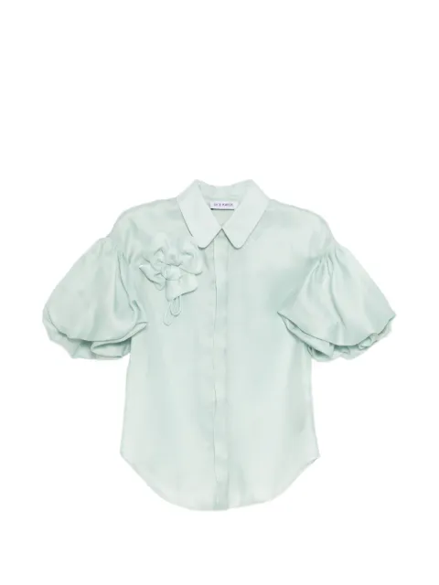 Dice Kayek floral embroidered shirt Green FW25C611