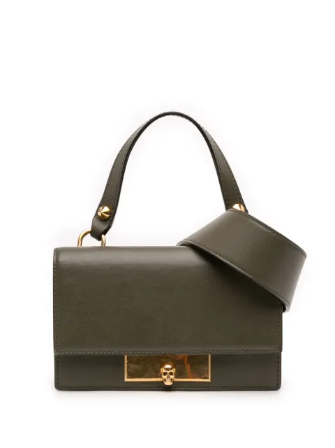 Alexander McQueen Pre-Owned 2018-2024 Mini Leather Skull Lock Top Handle Bag satchel Green 7NC809K86YA87XHK