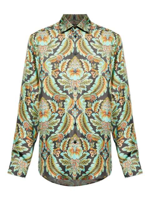 ETRO paisley-print silk shirt Green MRIB000199SP1I7