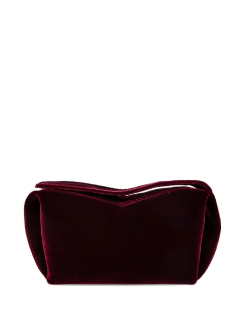 NEOUS Ara velvet-effect zip clutch Bag Red 00075V09ARAVELVET