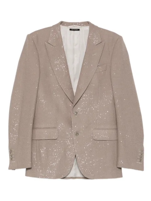 TOM FORD speckled two-button jacket Neutrals JLMP01WYS01