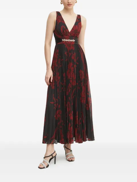 MARCIANO by GUESS pleated floral dress Black 5RGT549603Z