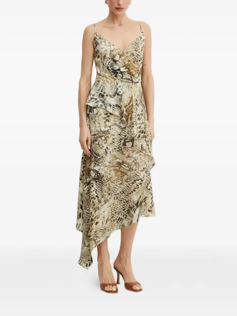 MARCIANO by GUESS ruffled animal-print midi dress Neutrals 5GGK097298A