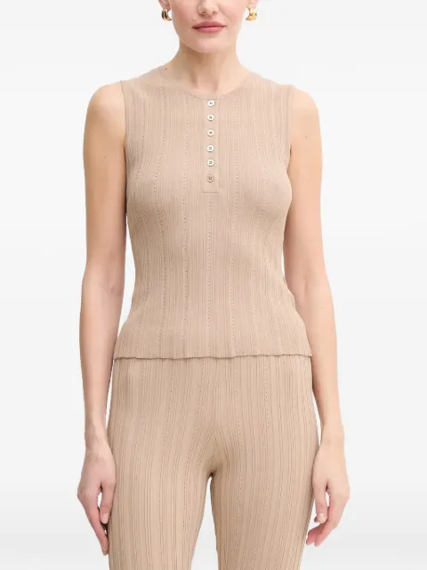MARCIANO by GUESS buttoned ribbed tank top Neutrals 5GGR045874Z