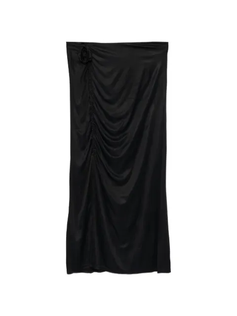 FARM Rio floral-appliqué maxi skirt Black 350607