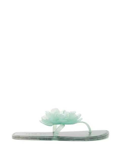 FARM Rio floral-embellished flip flops Green 354789