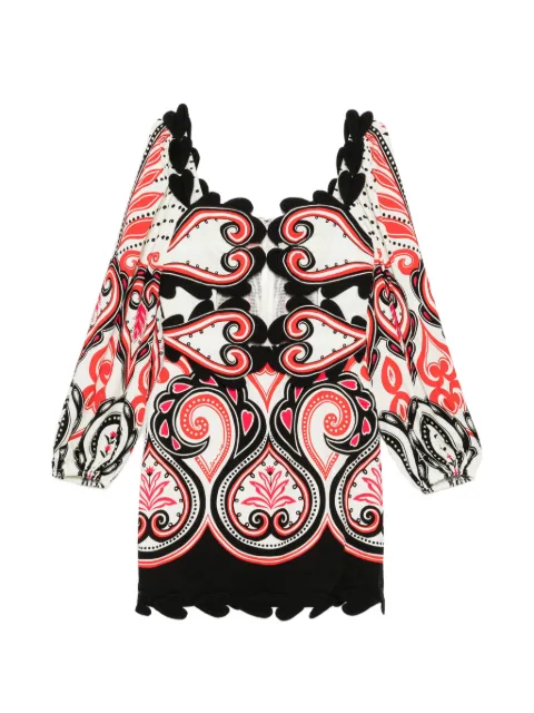 FARM Rio graphic cut-out hearts mini dress White 344454