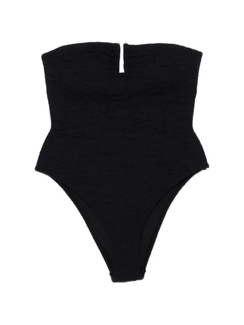 FARM Rio graphic-embroidered swimsuit Black 344759