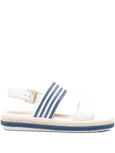 Geox D Leelu striped espadrille sandals White D02GFE04311C0006