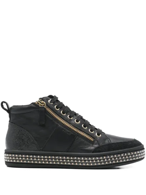 Geox Leelu zip-up embellished sneakers Black D94FFG08554