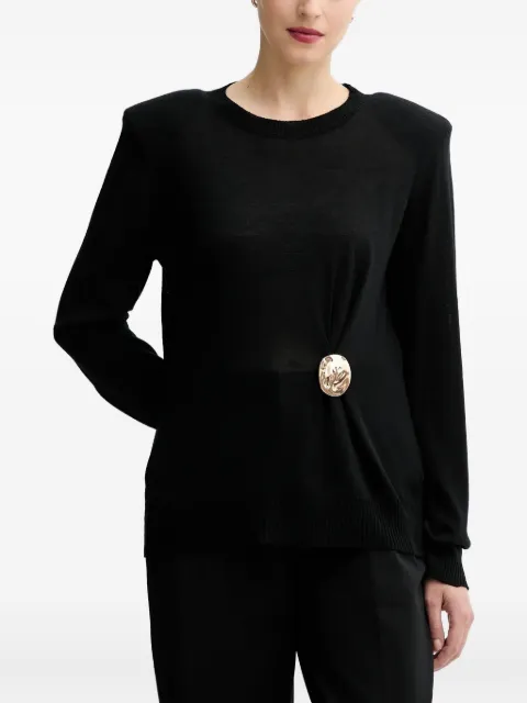 SIMONA CORSELLINI crew-neck top Black A25CPMGE0301