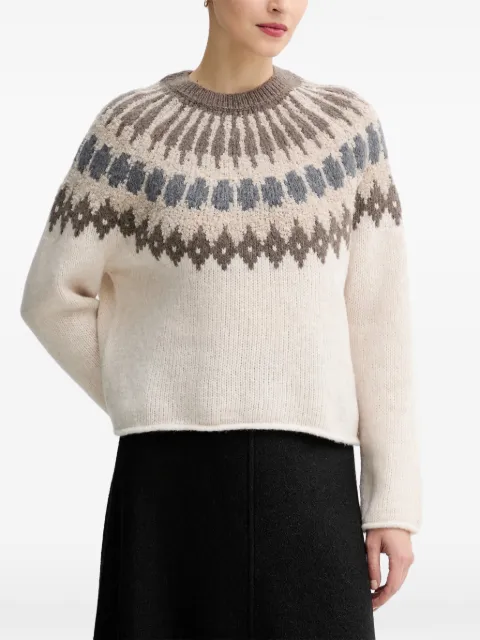 Marc O'Polo patterned round-neck sweater Neutrals 510610260225