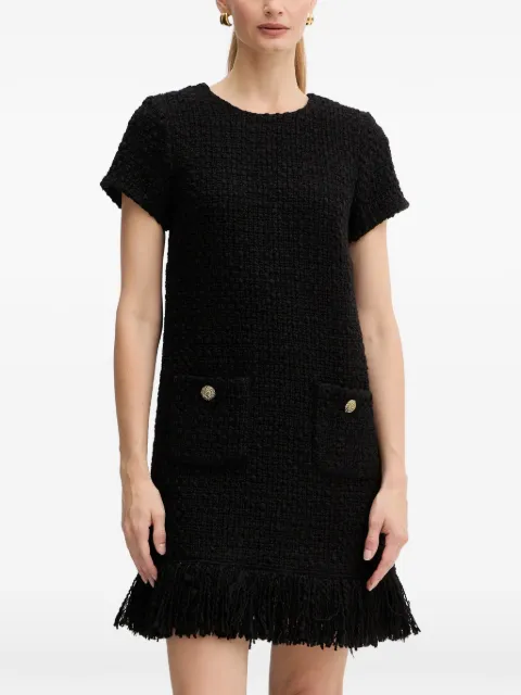 LUISA SPAGNOLI Gustoso frayed mini dress Black 542531