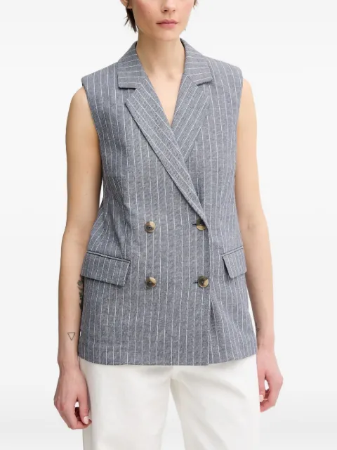 Benetton striped double-breasted waistcoat Grey 29KBDJ00W