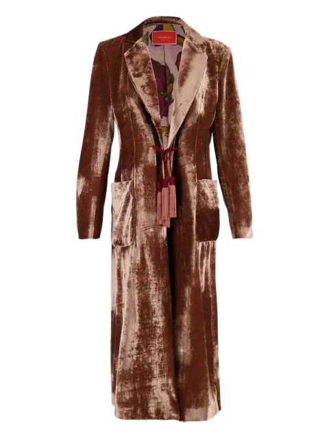 La DoubleJ tassel-detail velvet coat Brown JAC0166VEL019SOLID