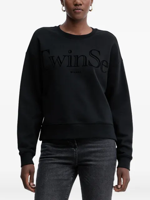 TWINSET logo-print sweatshirt Black 252TT2330