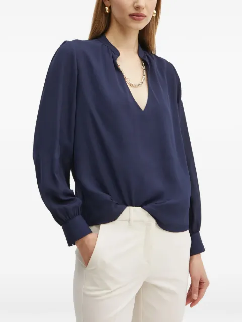 MARCIANO by GUESS V-neck long-sleeve blouse Blue 5RGH057142A