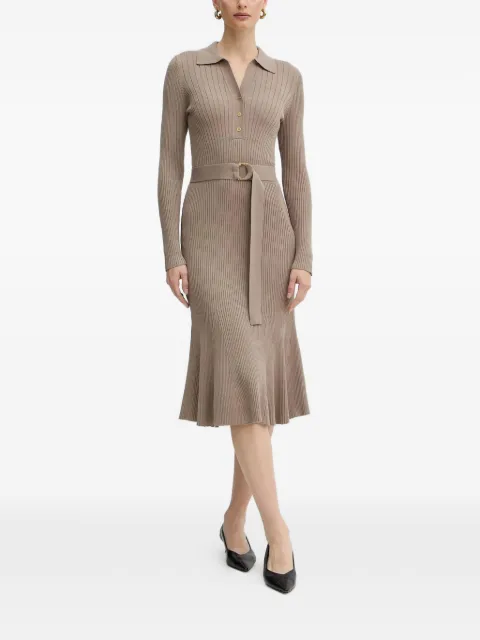 MARCIANO by GUESS ribbed belted midi dress Neutrals 5BGK075891Z