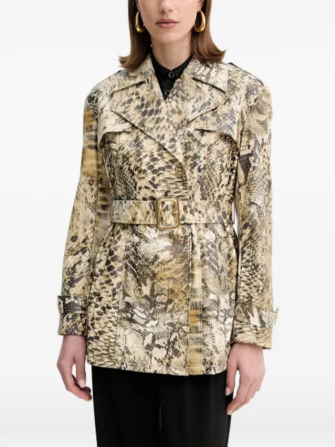 MARCIANO by GUESS belted snakeskin-pattern coat Neutrals 5GGL087308A