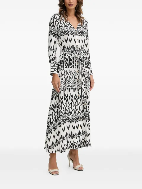GUESS USA buttoned geometric-print maxi dress White 5YGK477352A