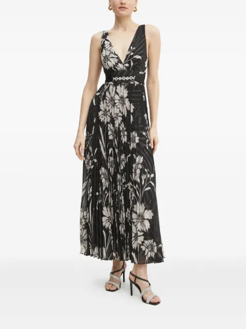 MARCIANO by GUESS floral pleated dress Black 5RGT549603Z