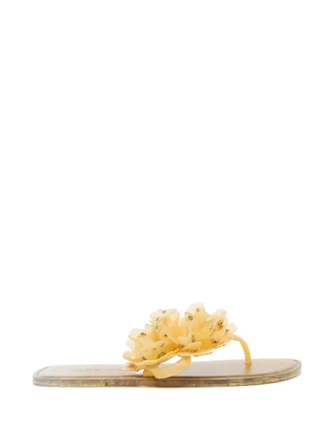 FARM Rio floral-embellished flip flops Yellow 355895