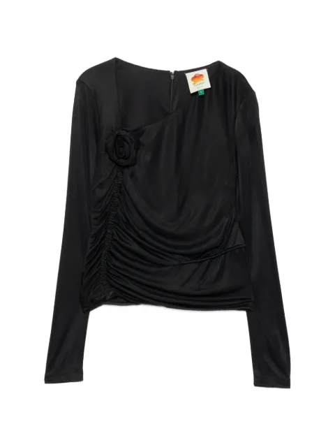 FARM Rio floral-embellished blouse Black 343980