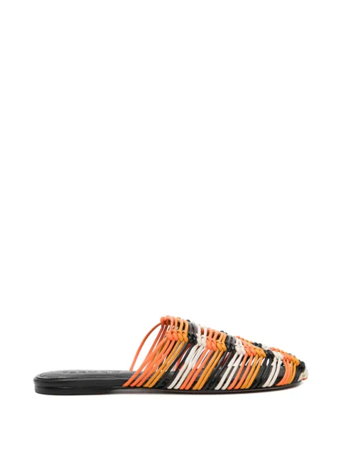 FARM Rio leather slides Orange 357024