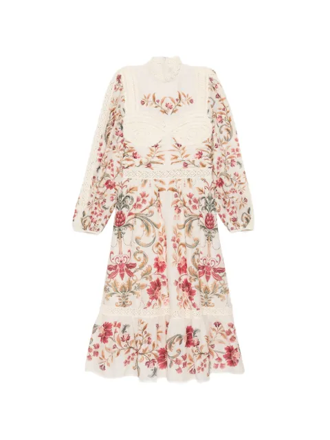 FARM Rio Royal Garden midi dress Neutrals 344208