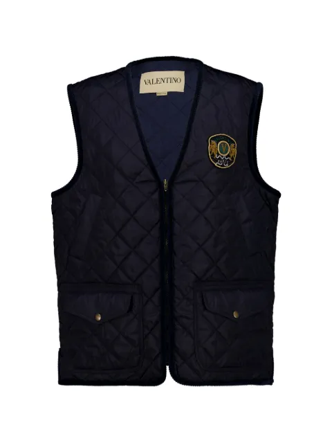Valentino Garavani quilted patched gilet Blue VCMB07713
