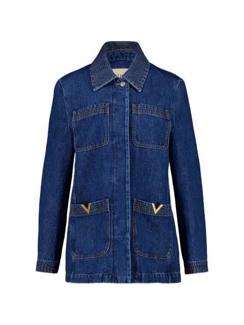 Valentino Garavani VLogo contrast-stitch denim jacket Blue BDC6F09Y8