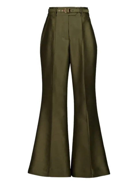 ZIMMERMANN Rebellion structured flare trousers Green 6490PC261