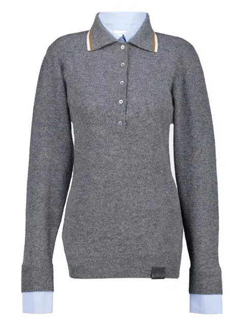 Stella McCartney melange polo top Grey 6K11433S2624