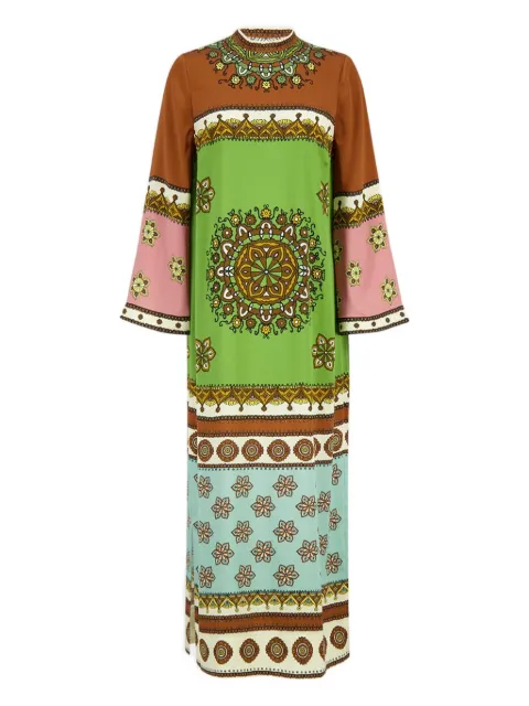 ALEMAIS floral-pattern midi dress Green 6417D
