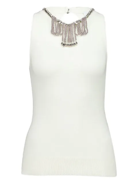Rabanne embellished sleeveless tank top Neutrals 26PMTO185ML0334