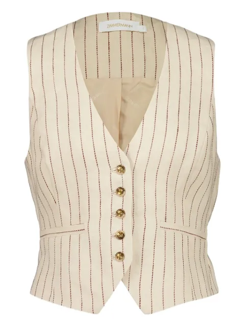 ZIMMERMANN pinstripe button vest Neutrals 2401JC261