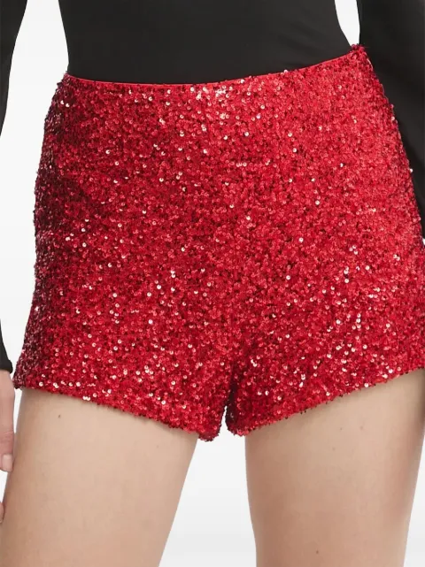 NEVER FULLY DRESSED sequin-embellished shorts Red NFDTR395