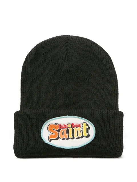 SAINT MXXXXXX logo-patch beanie hat Black SMHR10000096