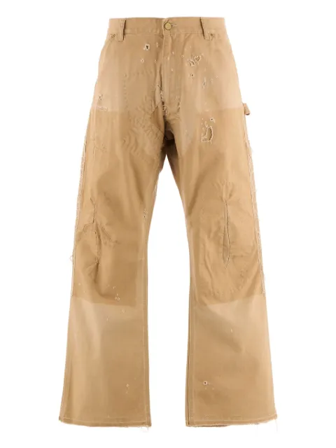 SAINT MXXXXXX distressed-effect trousers Neutrals SMHR10000084