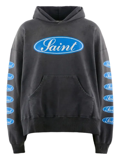 SAINT MXXXXXX logo-print hoodie Black SMHR10000053