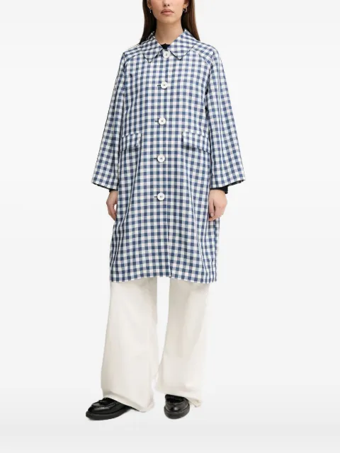 Benetton gingham-check coat Blue 2OPFDN07P